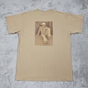 Vintage 90's Alan Jackson T-Shirt Men's L Khaki Country Music Band Tee Anvil USA